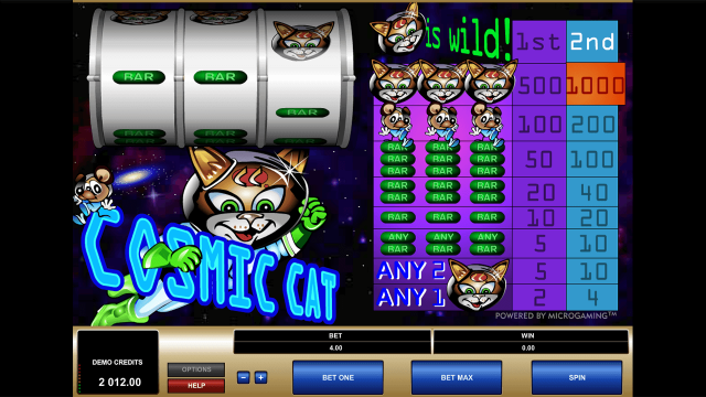 Игровой интерфейс Cosmic Cat 3