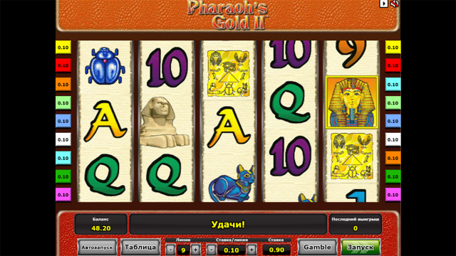 Игровой интерфейс Pharaoh's Gold II 5