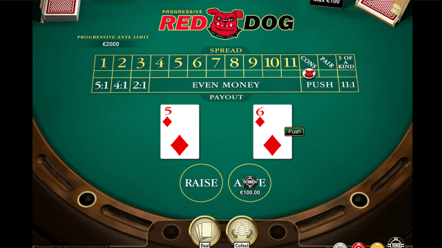 Игровой интерфейс Red Dog Progressive 8